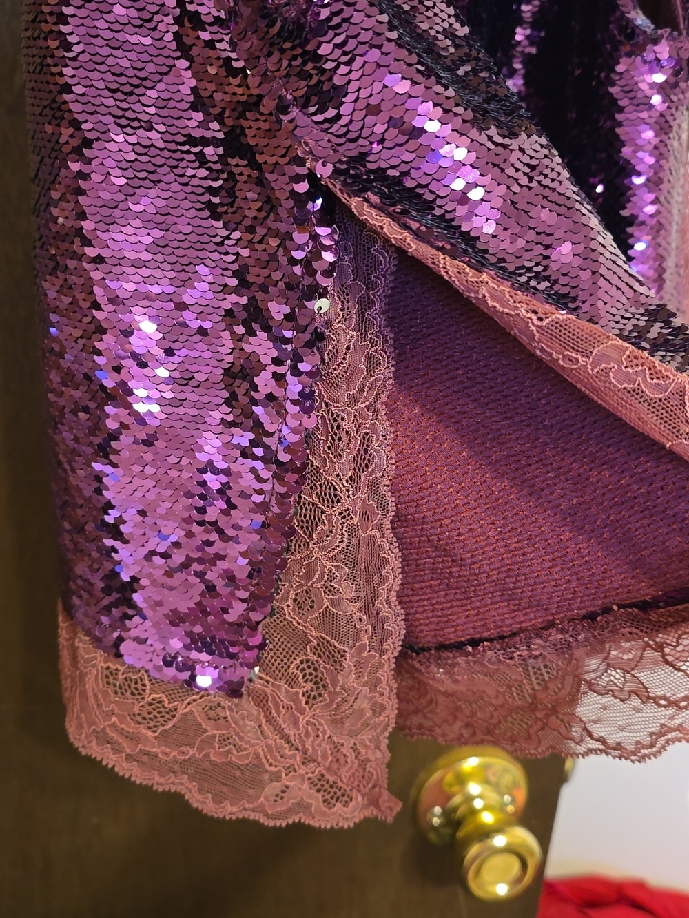 Free People Purple Iridescent Sequin Lace-Trim Camisole - Picture 4 of 6